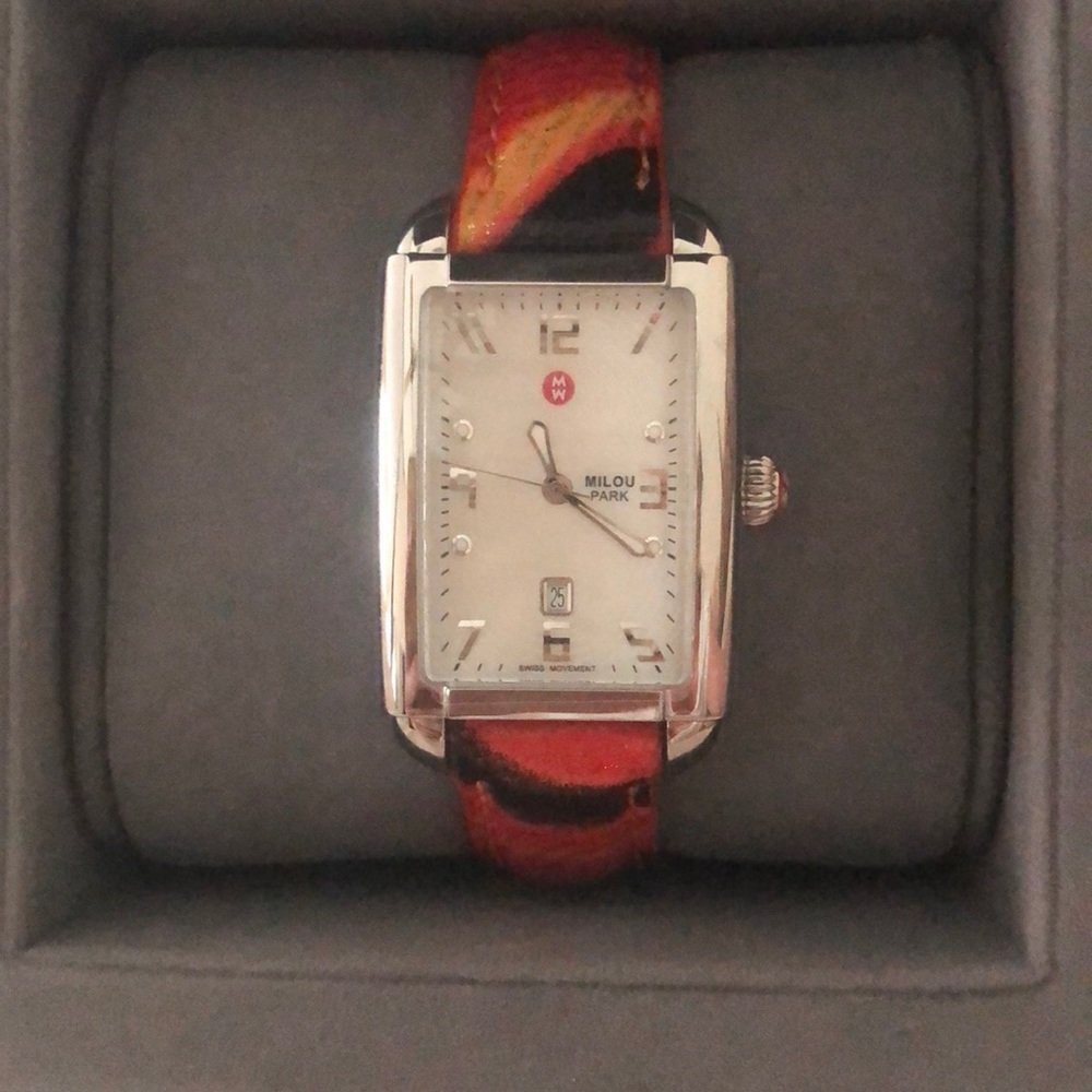Michele Watch with Leather Band